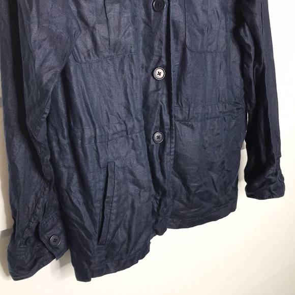 Lauren Ralph Lauren 100% Linen Lightweight Hooded Jacket in Navy - Picture 4 of 12